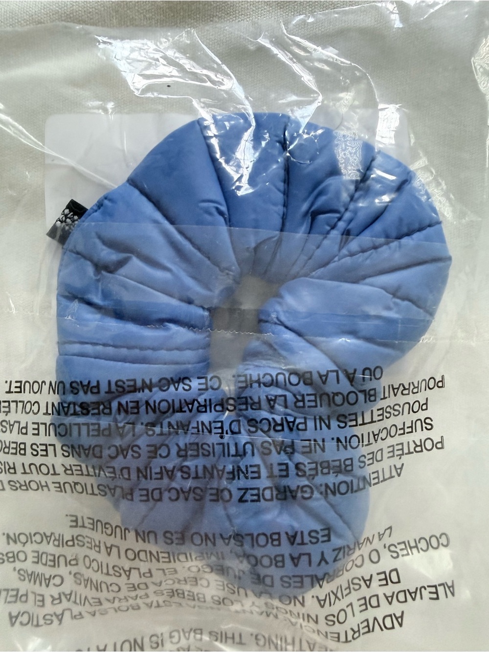 Free People Sports Quilted Puffer Scrunchie in Blue